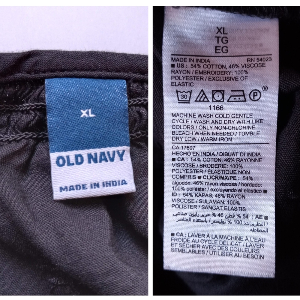 Old Navy Waist Defined Embroidered Midi Dress Gray Size XL Pockets Boho Peasant - Picture 14 of 16